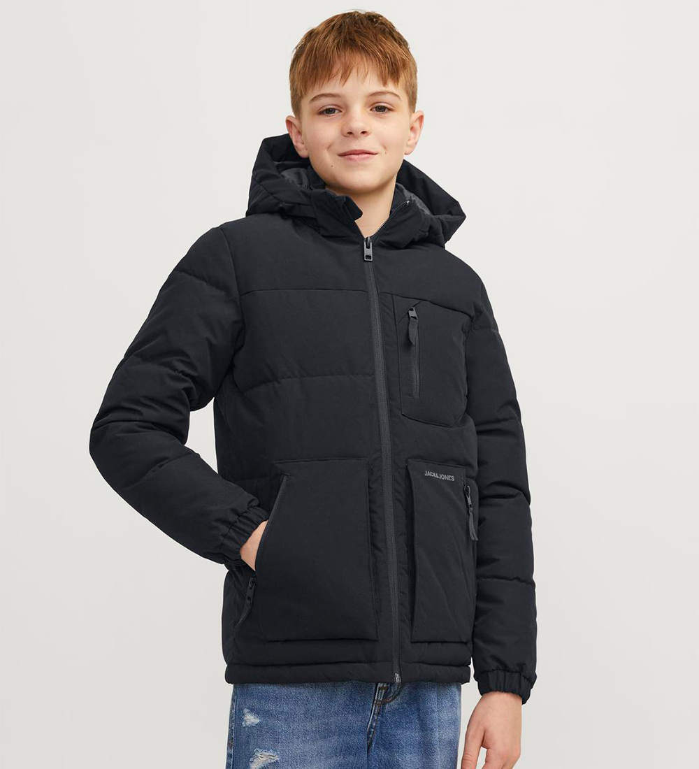 Jack & Jones Puffer Jacket - JJEOtto - Black/Asphalt