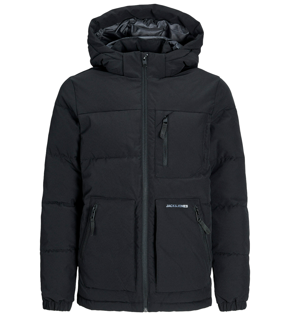 Jack & Jones Puffer Jacket - JJEOtto - Black/Asphalt