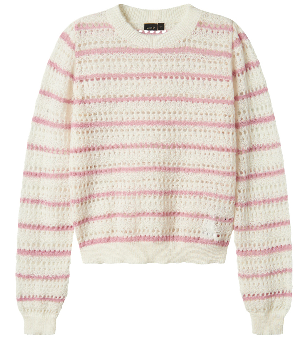 LMTD Blouse - Knitted - NlfKuvi - Mauve Mist/White Stripes