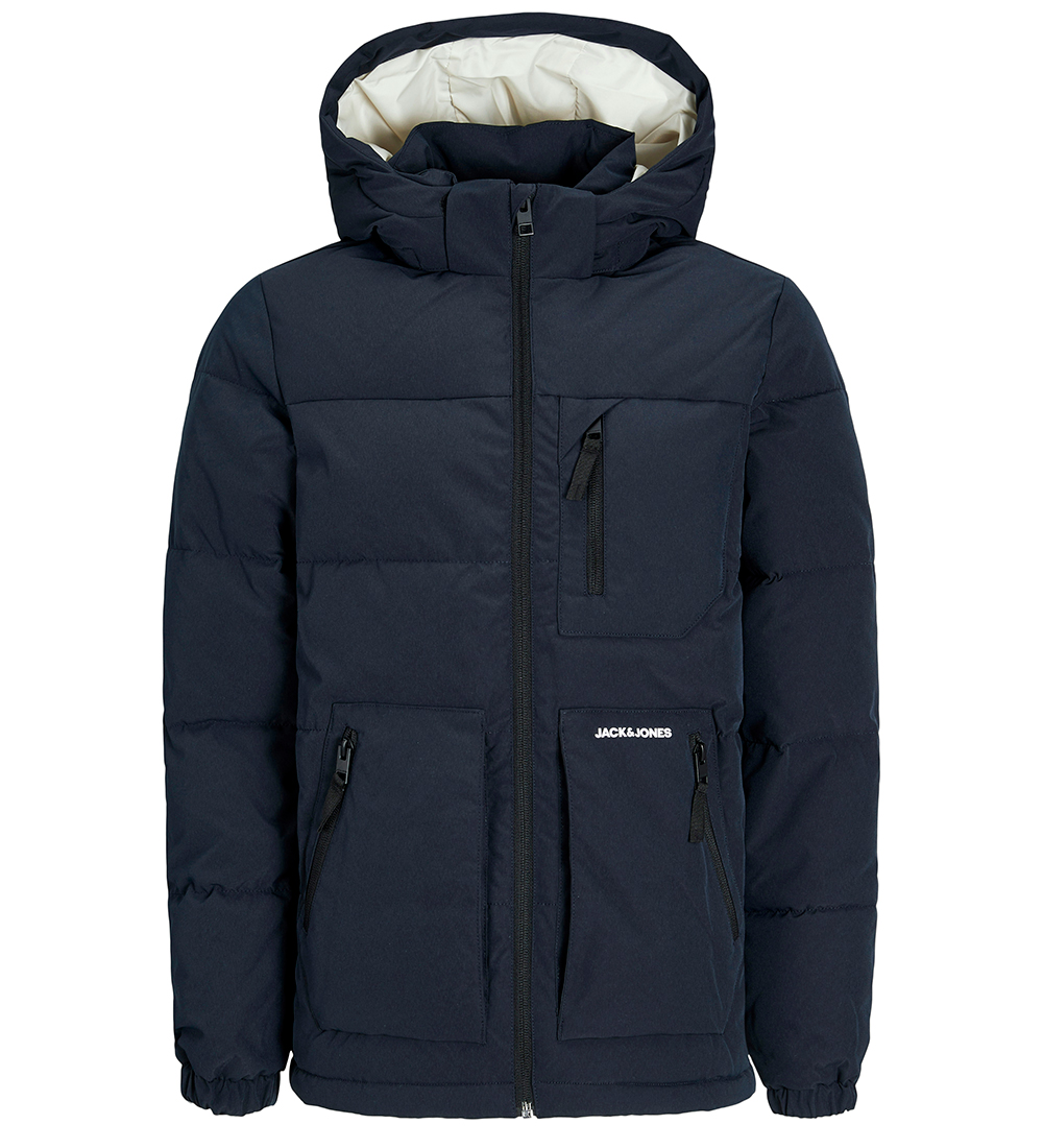 Jack & Jones Steppjacke - JJEOtto - Dark Navy/Weiß