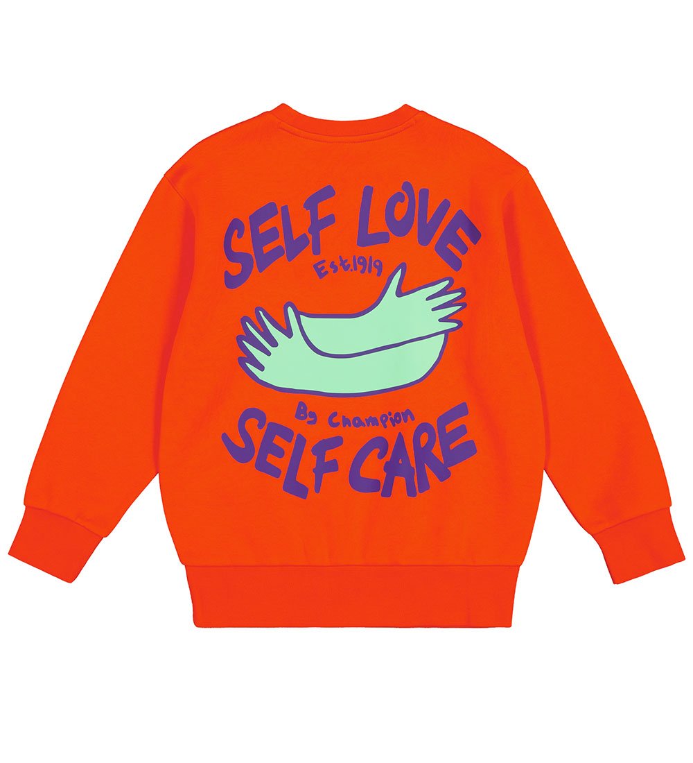 Sweat-shirt Champion - Col ras du cou - Tango mandarine