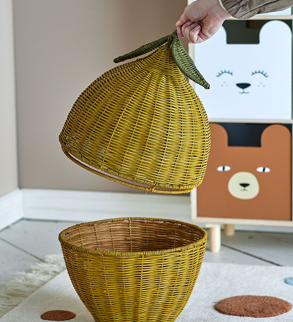 Bloomingville Basket w. Lid - Sage - 30x50 cm - Yellow