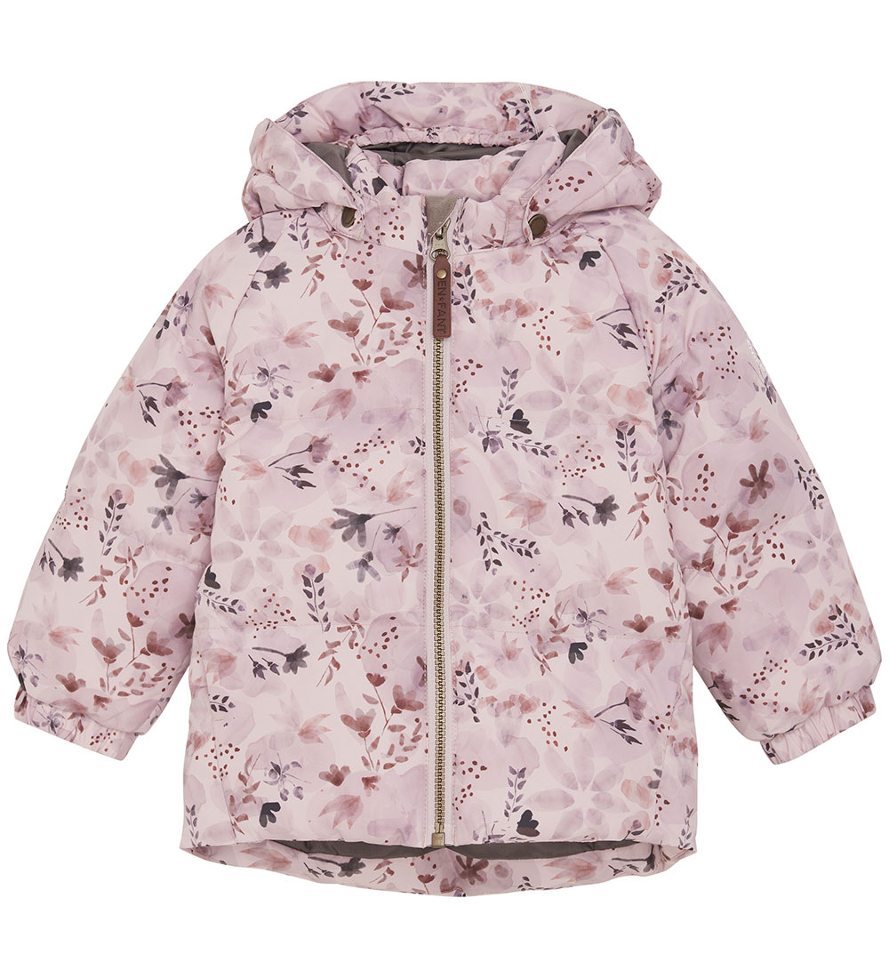 En Fant Fóðraður jakki - Quilt - Brún lilac M. Blóm