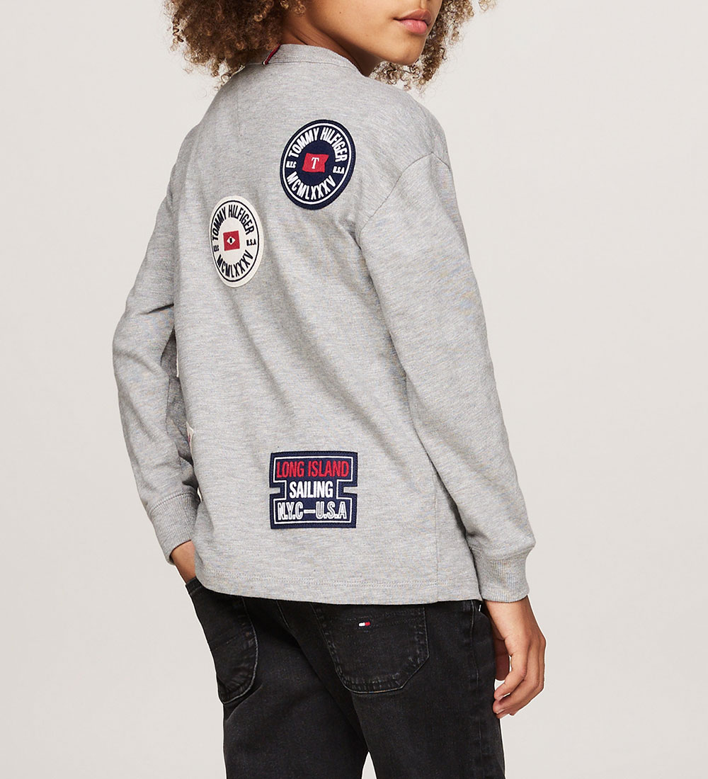 Tommy Hilfiger Blouse - Flags Patches - Light Grey Heather