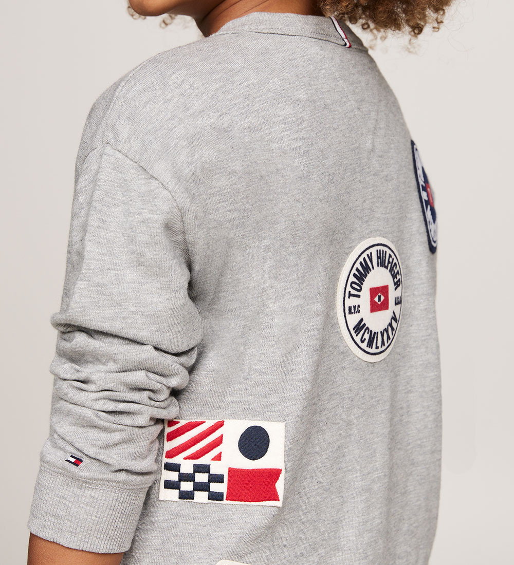Tommy Hilfiger Blouse - Flags Patches - Light Grey Heather