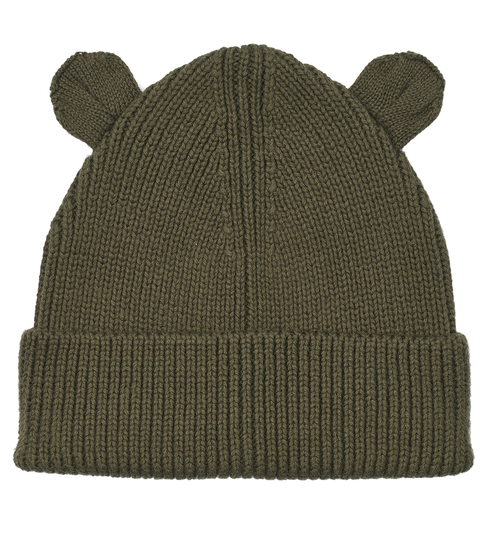 Liewood Beanie w. Ears - Gina - Knitted - Army Brown