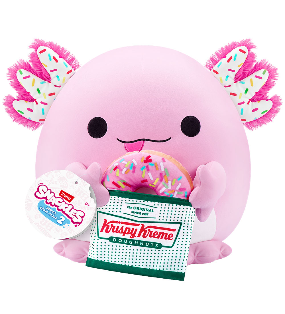 Snackles Soft Toy - 25 cm - Axolotl Abbie w. Krispy Kreme Doughn