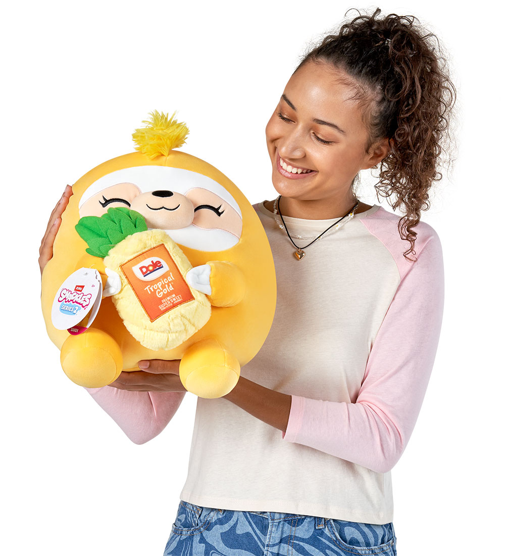 Snackles Soft Toy - 35 cm - The sloth Sandy w. Tropical Gold
