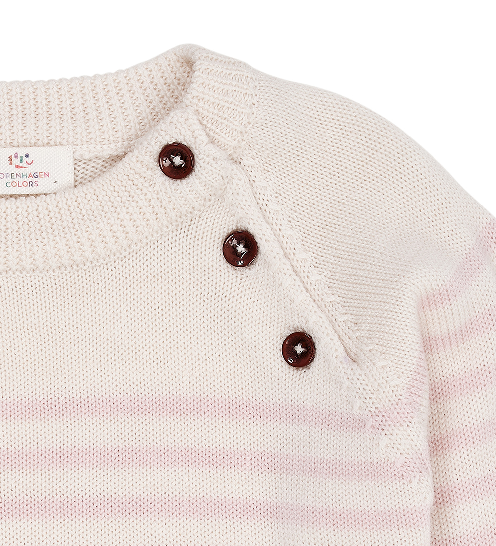 Copenhagen Colors Blouse - Wool - Knitted - Cream/Dusty Rose Str