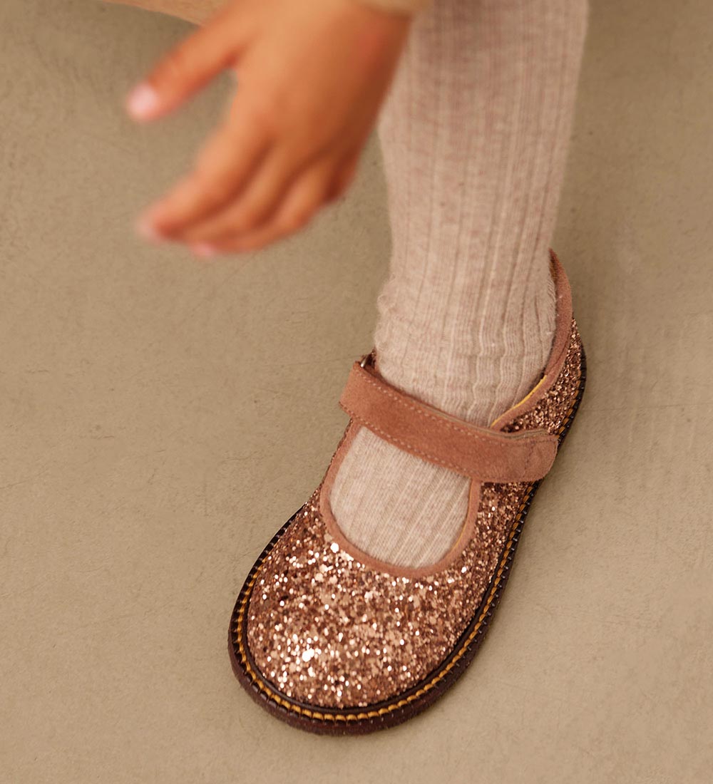Angulus Flickskor - Clay m. Glitter
