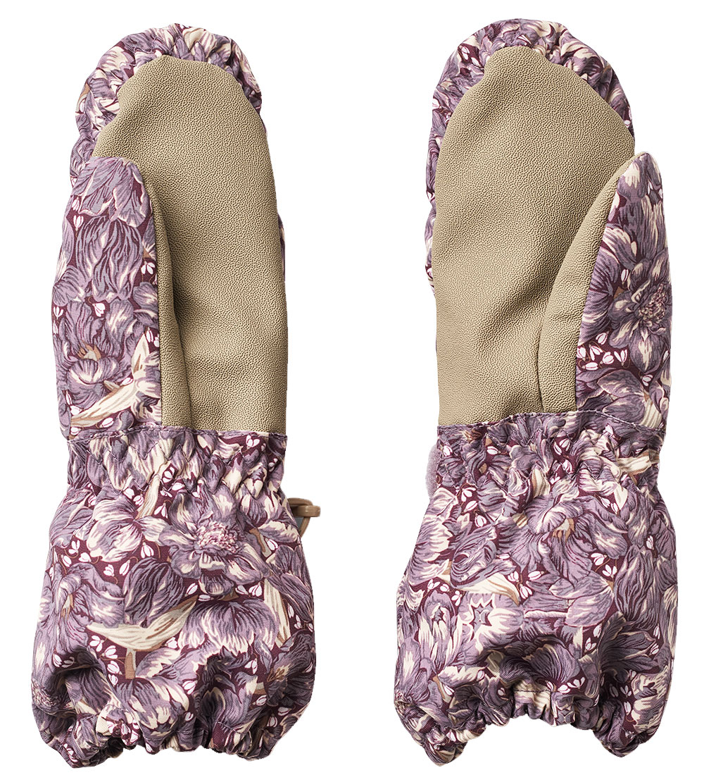 Wheat Mittens - Tech - Purple Tulips