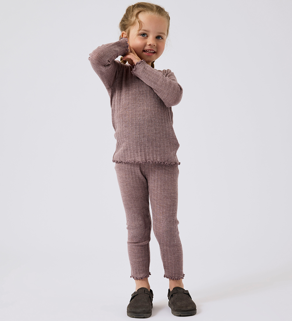 Name It Leggings - ull - Rib - NmfWossa - Purple Dove