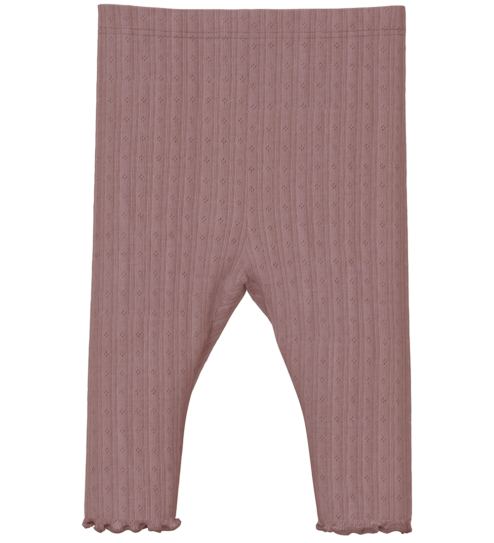 Name It Leggings - Wool - Rib - NbfWossa - Purple Dove