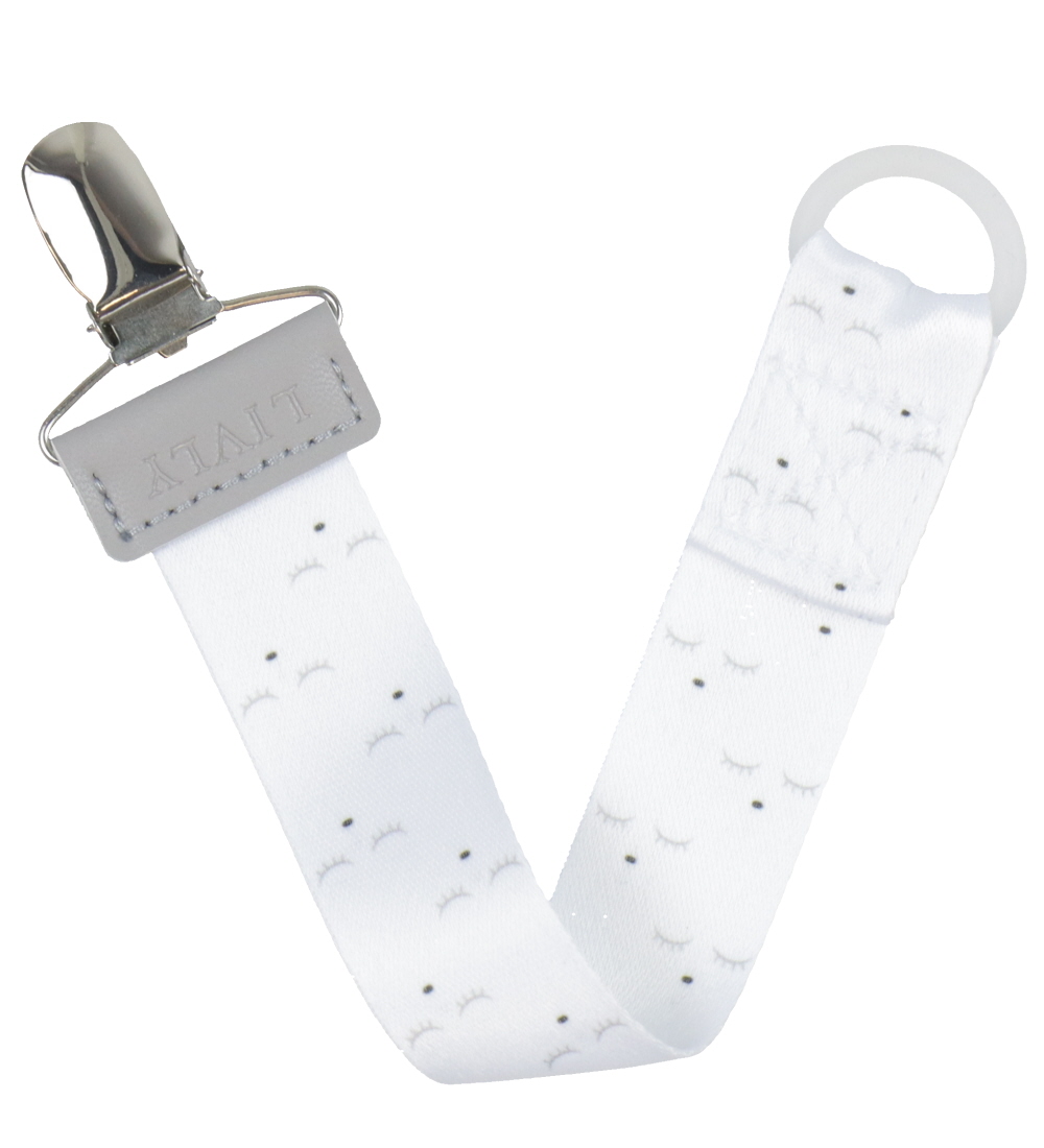 Livly Pacifier Clip - White/Gray
