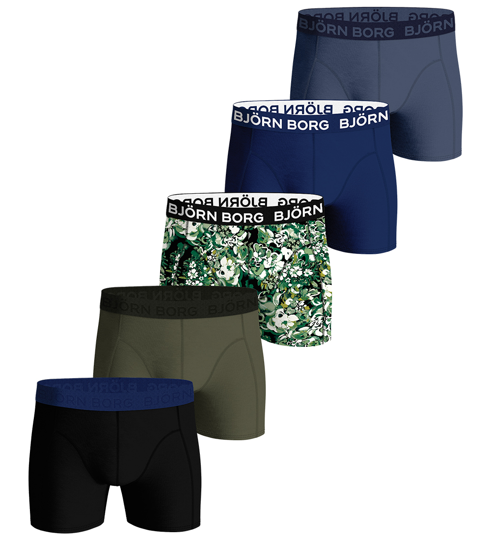 Björn Borg Boxers - 5-Pack - Black/Blue/Green/Print