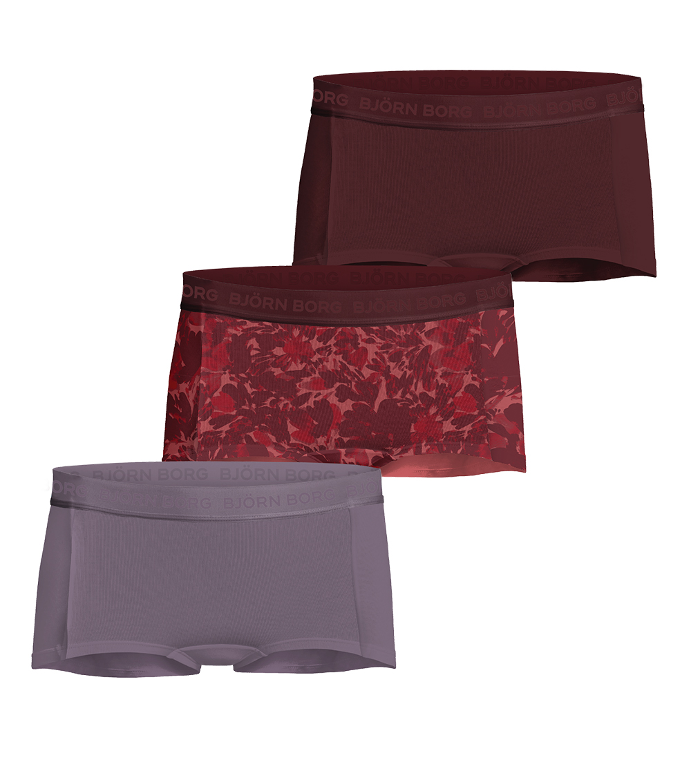 Björn Borg Hipsters - 3-Pack - Red/Purple/Print