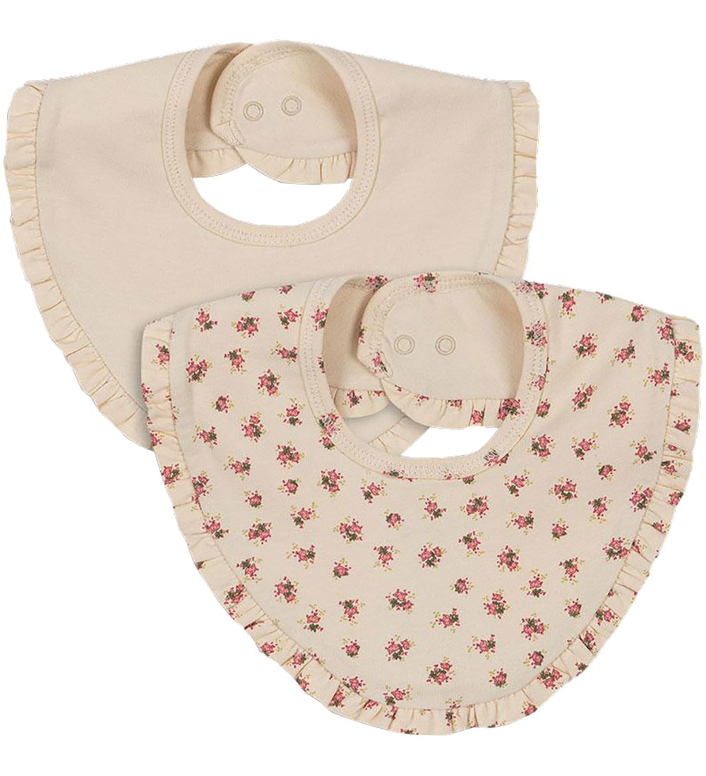 Konges Sløjd Teething Bib - 2-Pack - Buttercream/Bloomie