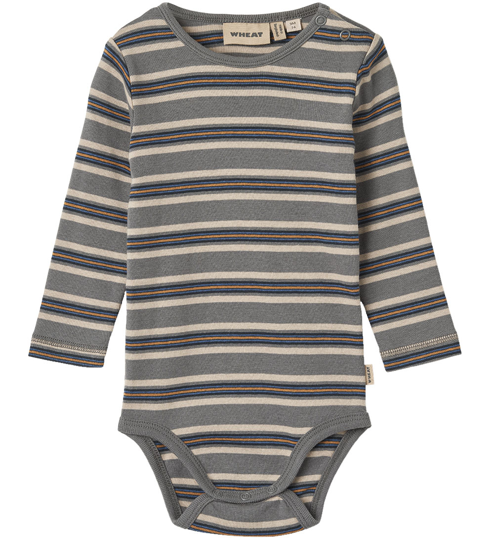 Wheat Bodysuit L/æ - Freddie - Stormy Blue Stripe