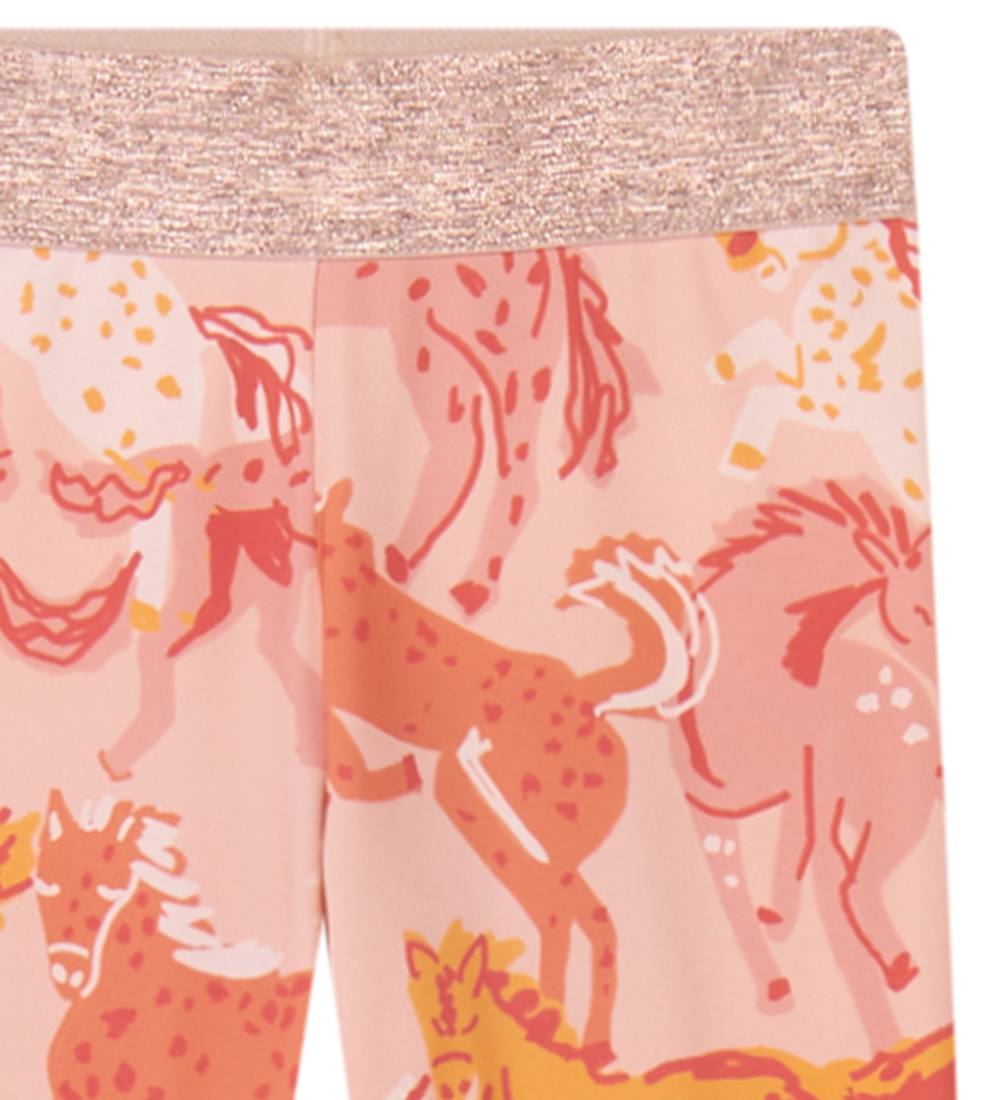 Stella McCartney Kids Leggings - Rosa/Orange m. Pferde