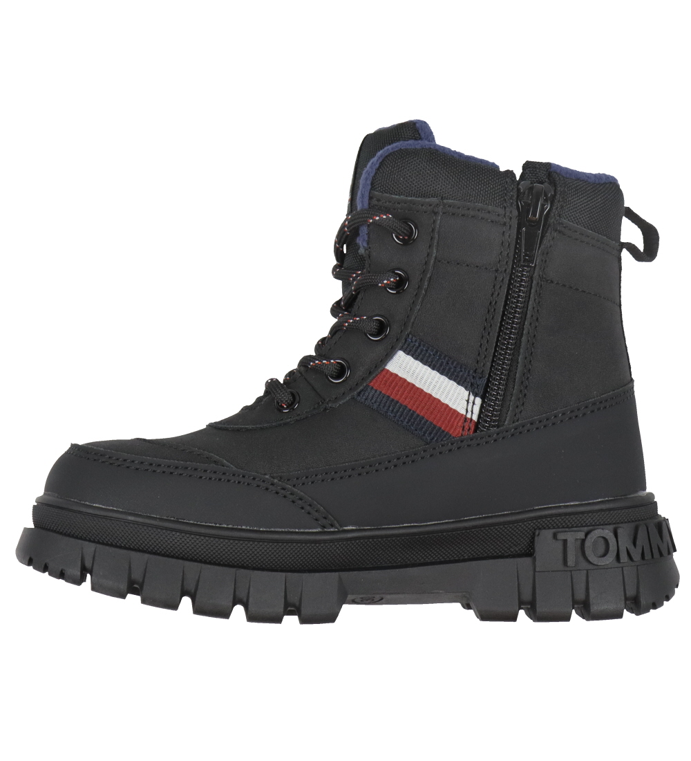 Bottes d'Hiver Tommy Hilfiger - Fourrure à rayures - Noir