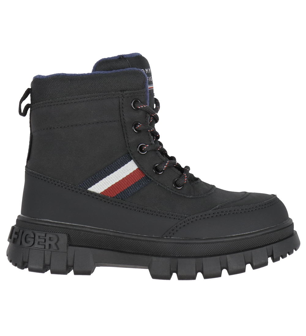 Bottes d'Hiver Tommy Hilfiger - Fourrure à rayures - Noir