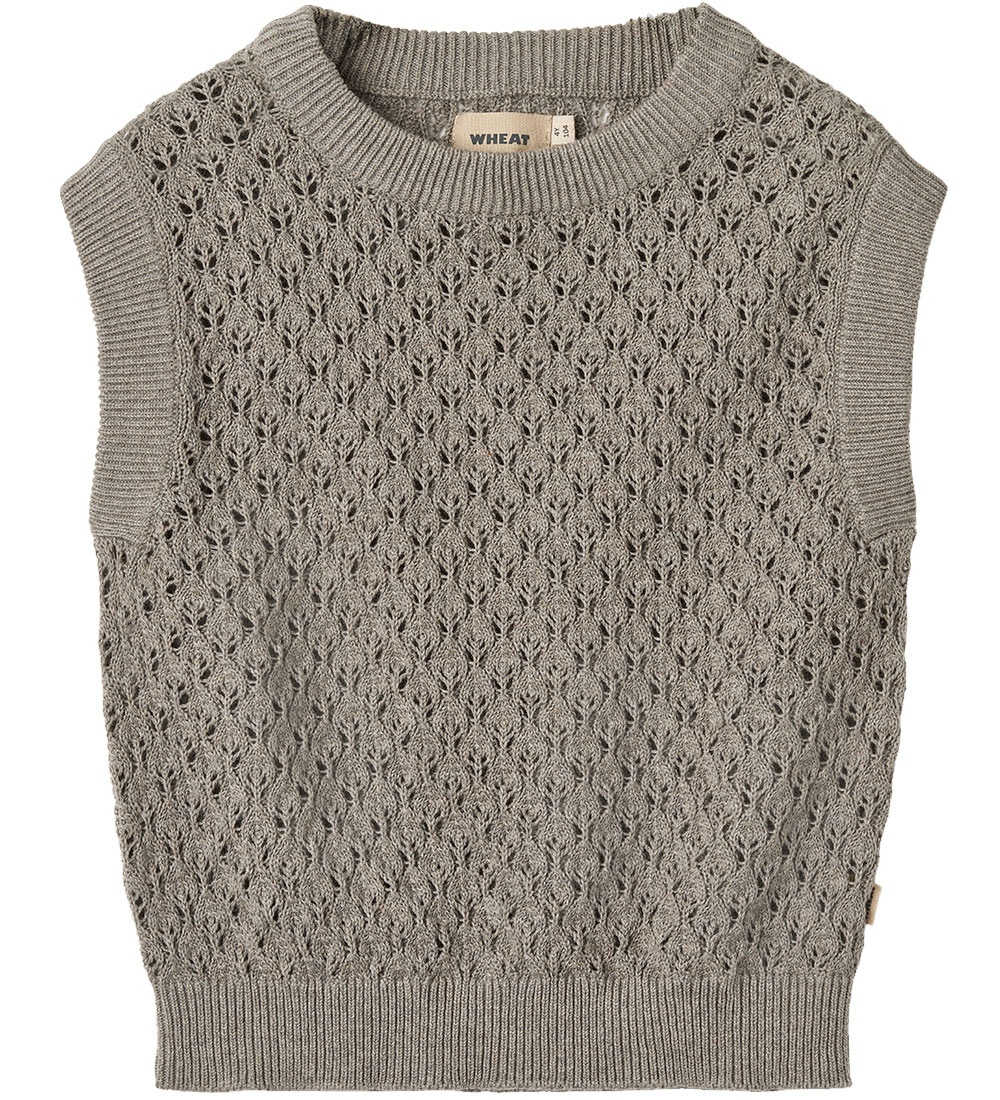 Wheat Vesti - Prjónað - Saga - Hlýtt Grey Melange M. Mynsturprjó