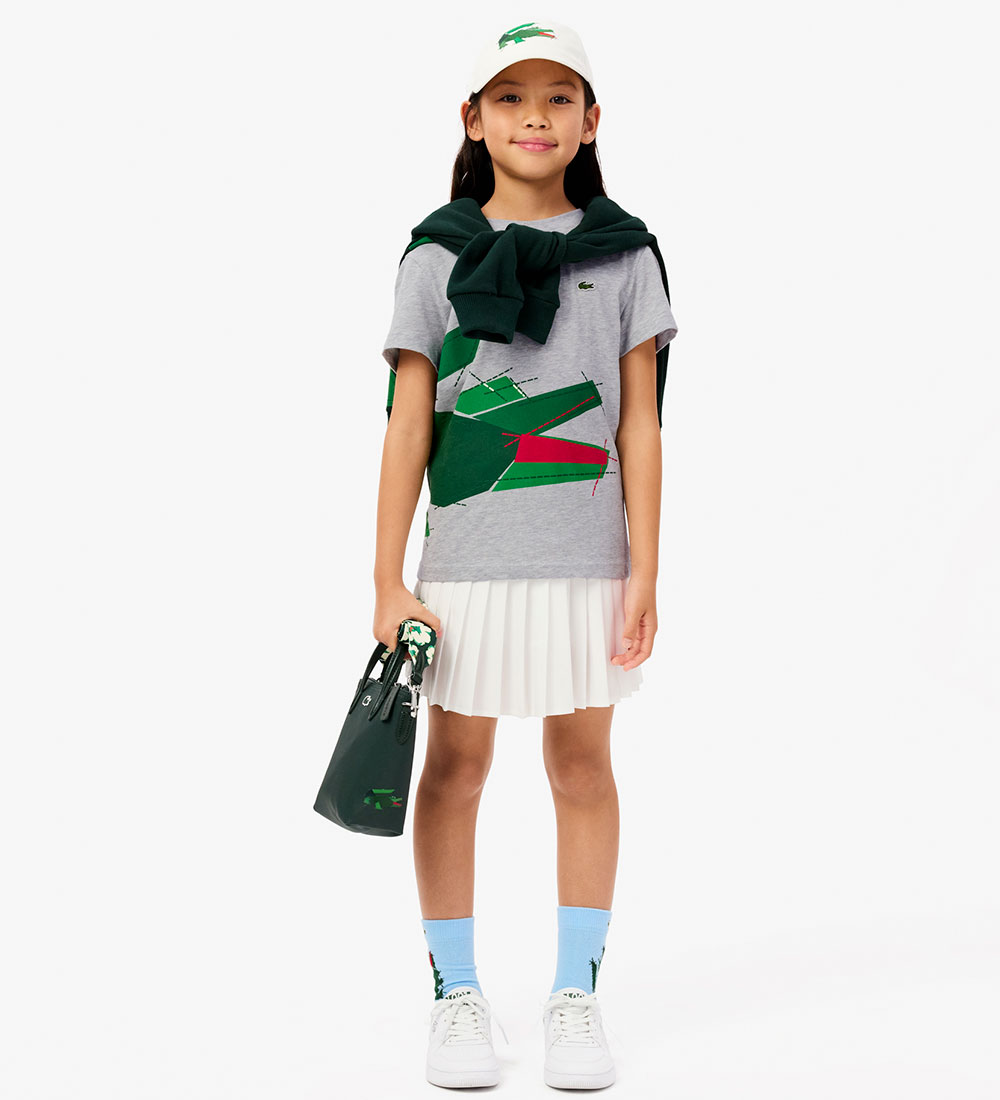 Lacoste Stuttermabolur - Silfur Kína