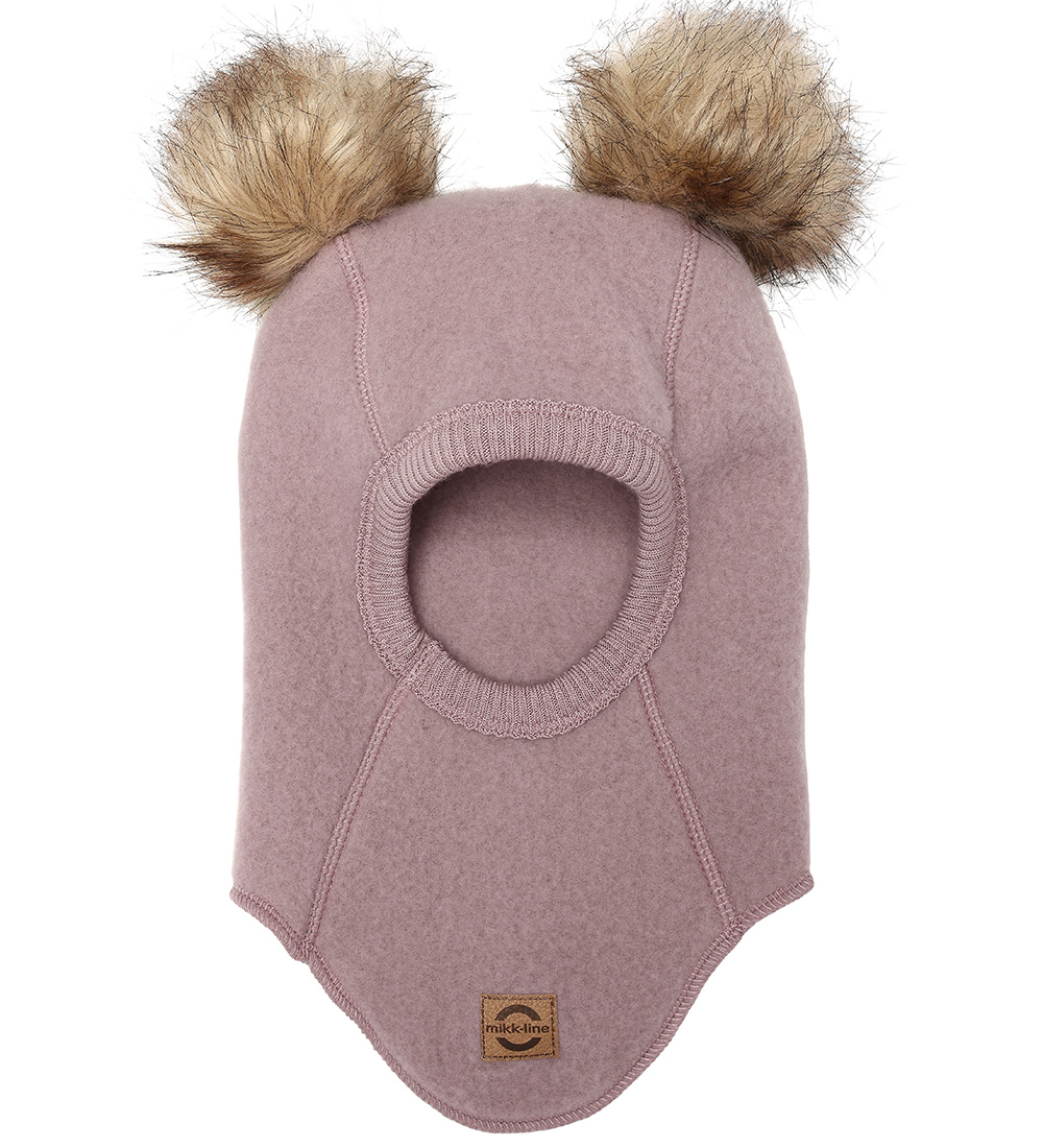 Mikk-Line Balaclava - Wool - Twilight Mauve w. Pom-Pom