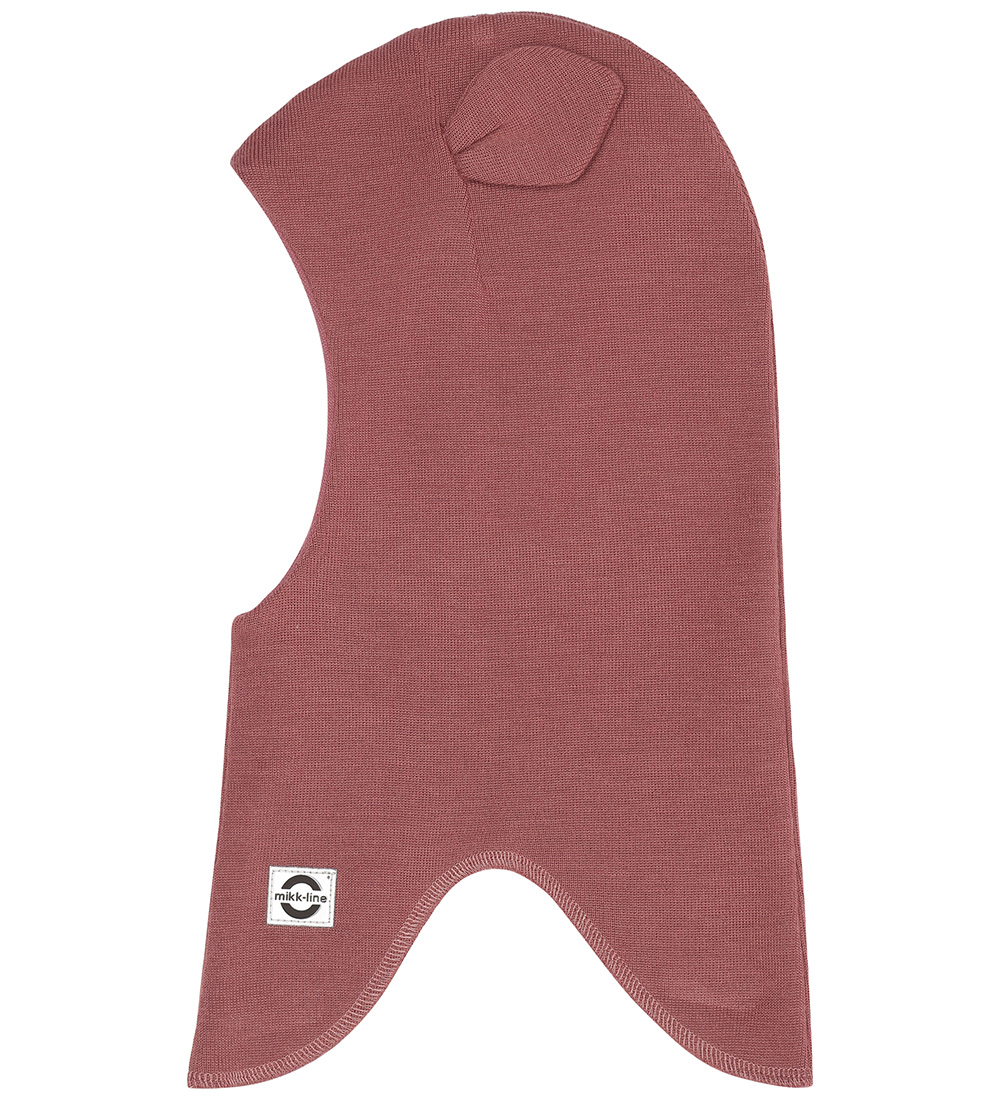 Mikk-Line Balaclava w. Ears - Wool/Acrylic - 2-layer - Rose Brow