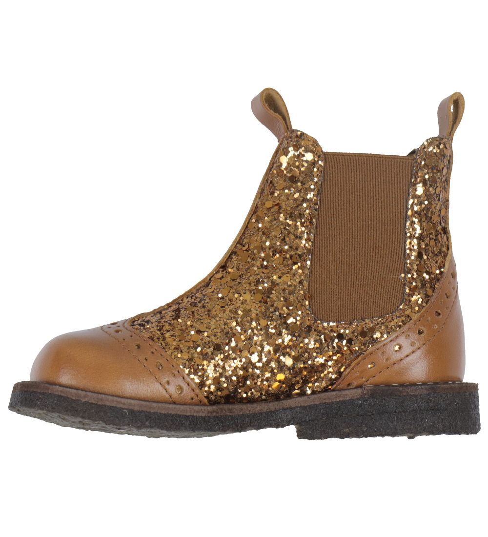 Angulus Boots - Chelsea - Cognac/Bronze w. Glitter