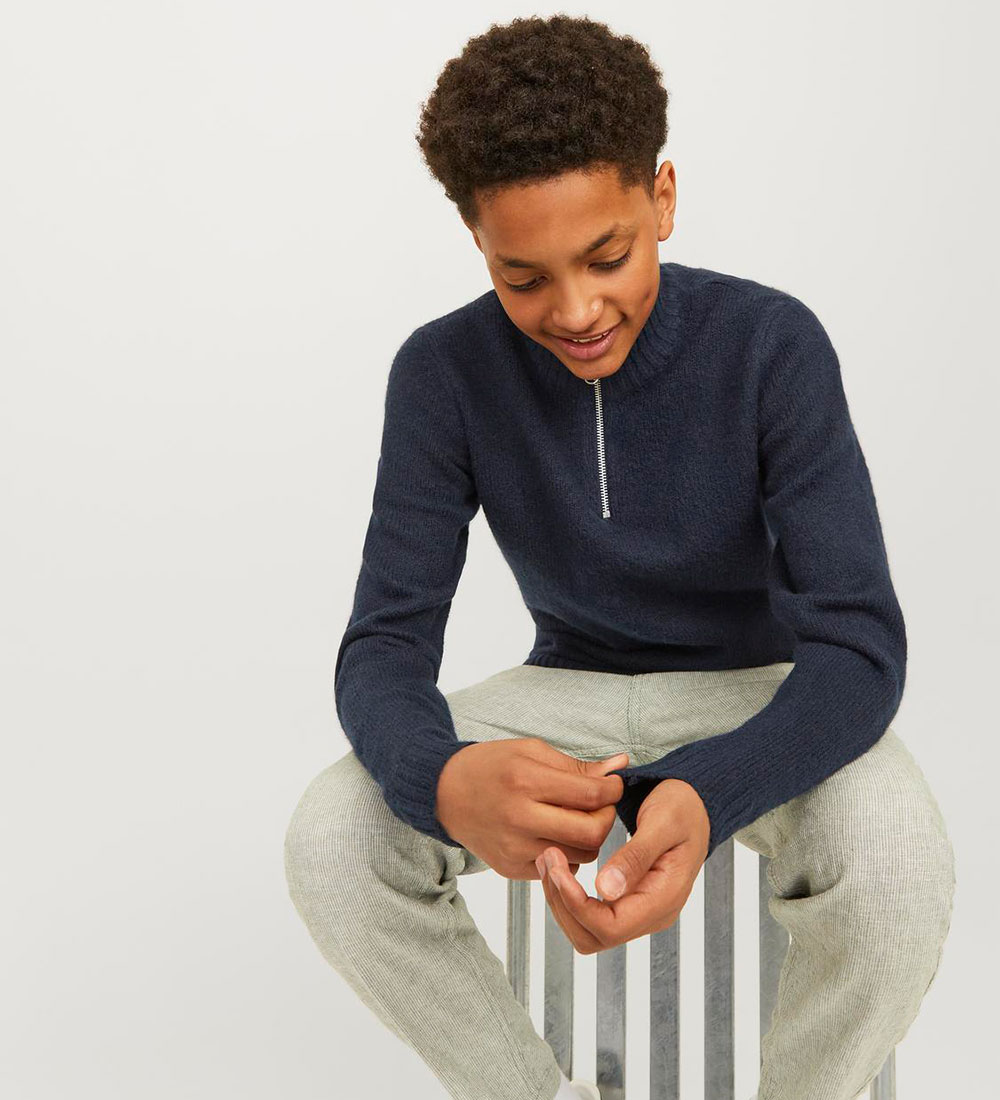 Jack & Jones Sweatshirt - Knitted - JorOllie - Sky Captain