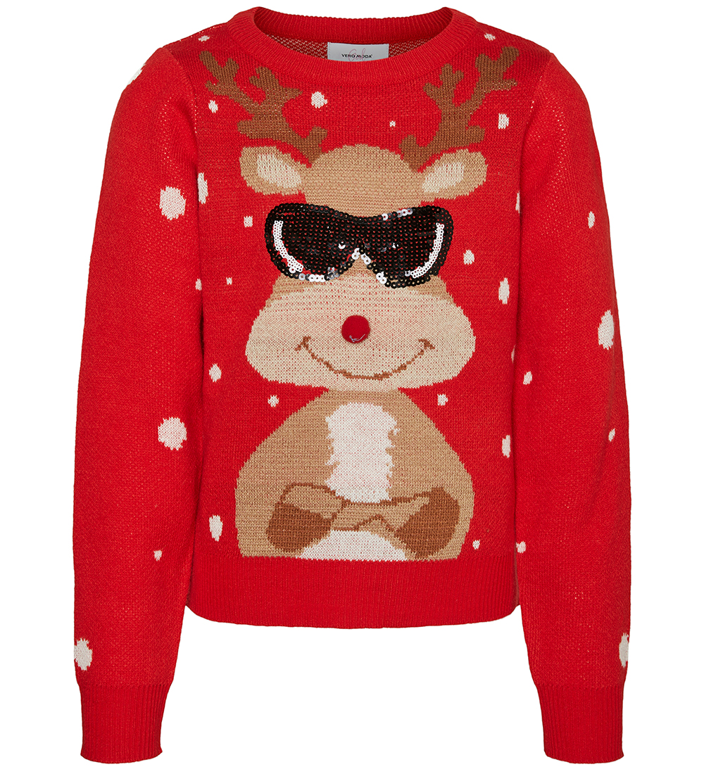 Vero Moda Girl Blouse - Knitted - VmnEwtinsel - Chinese Red