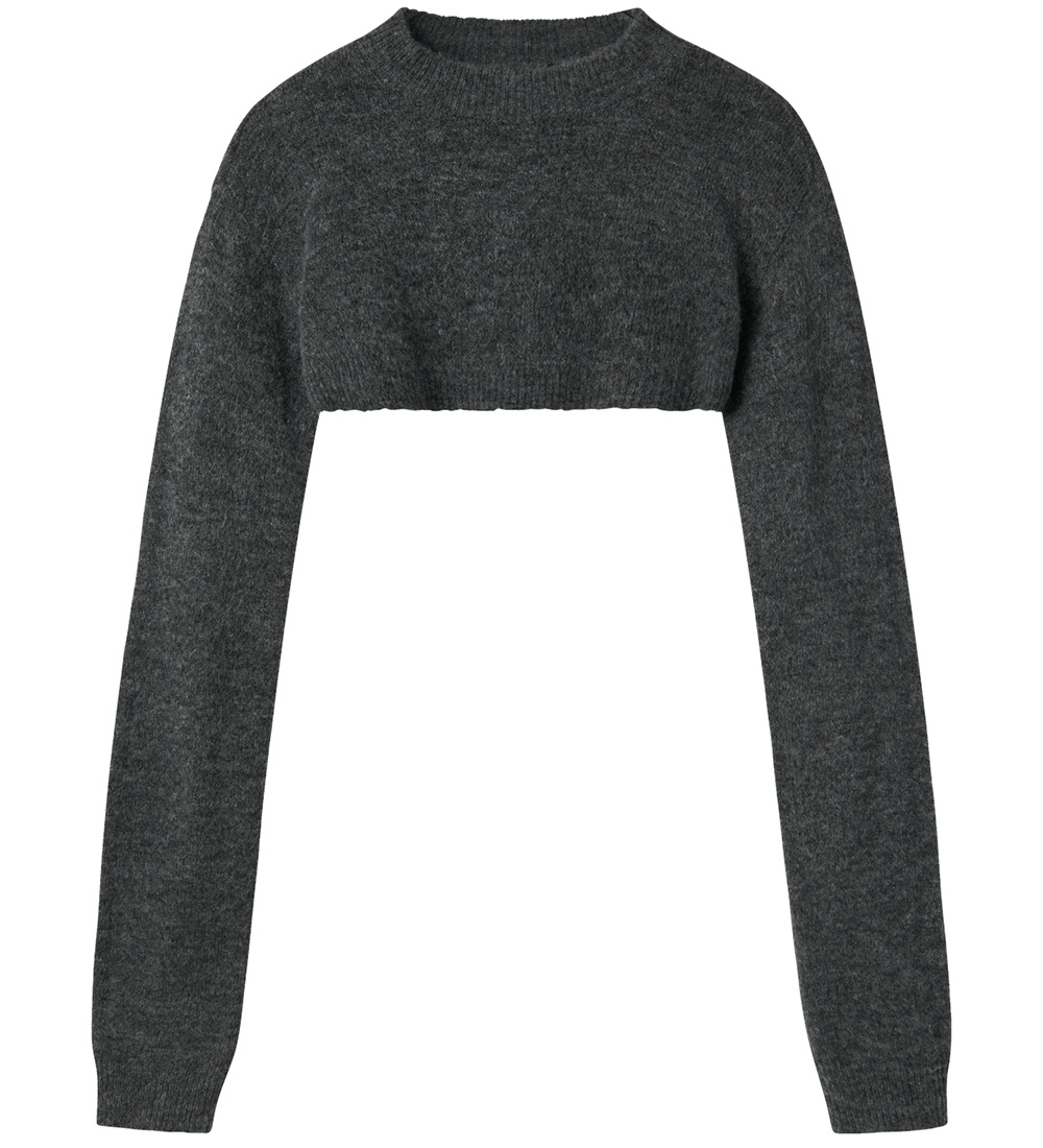 LMTD Bluse - NlfLoted - Strick - Dark Grey Melange