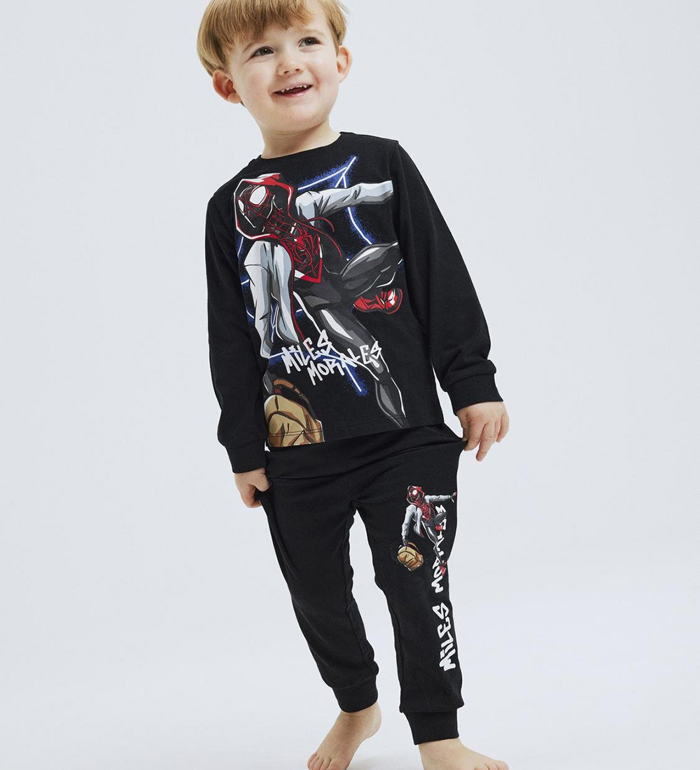 Name It Pyjama Set - NmmNos - Spider - Black