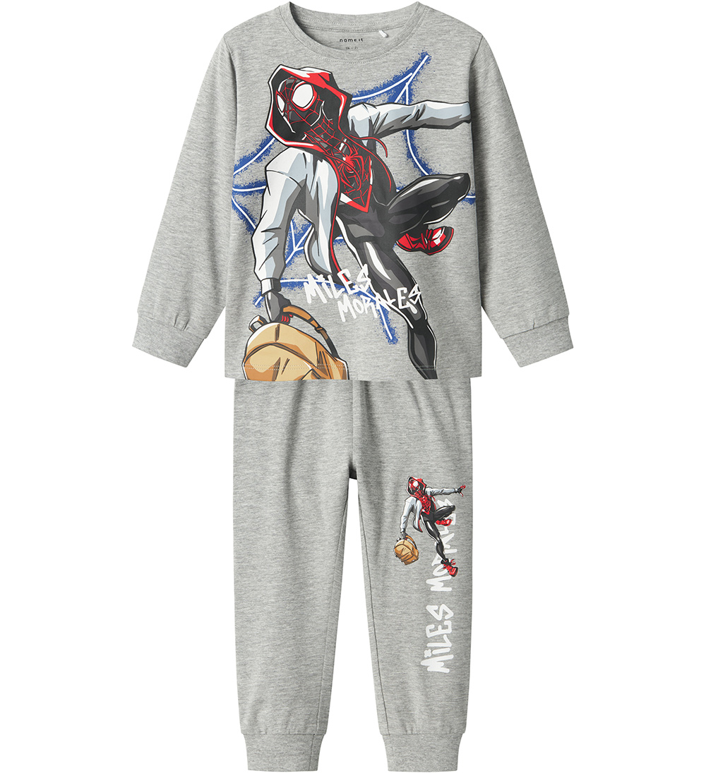 Name It Pyjama Set - NmmNos - Spider - Grey Melange