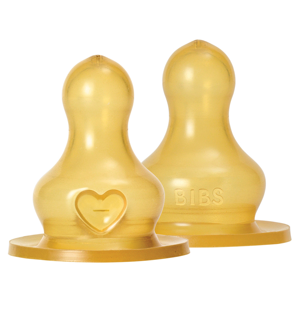 BIBS Bottle teat - 2-Pack - Medium Flow - Natural Rubber