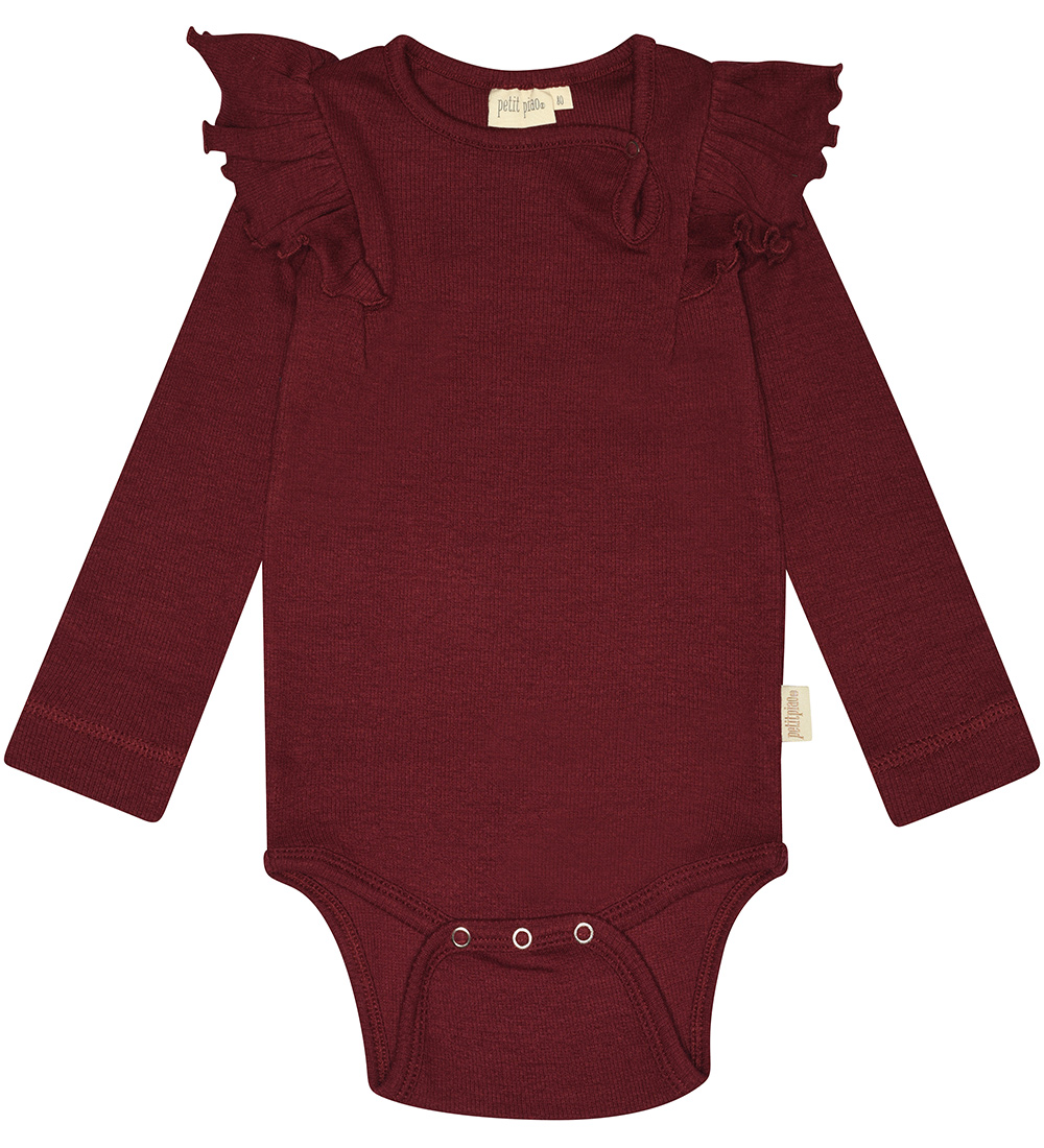 Petit Piao Bodysuit L/æ - Rib - Modal - Dark Cherry