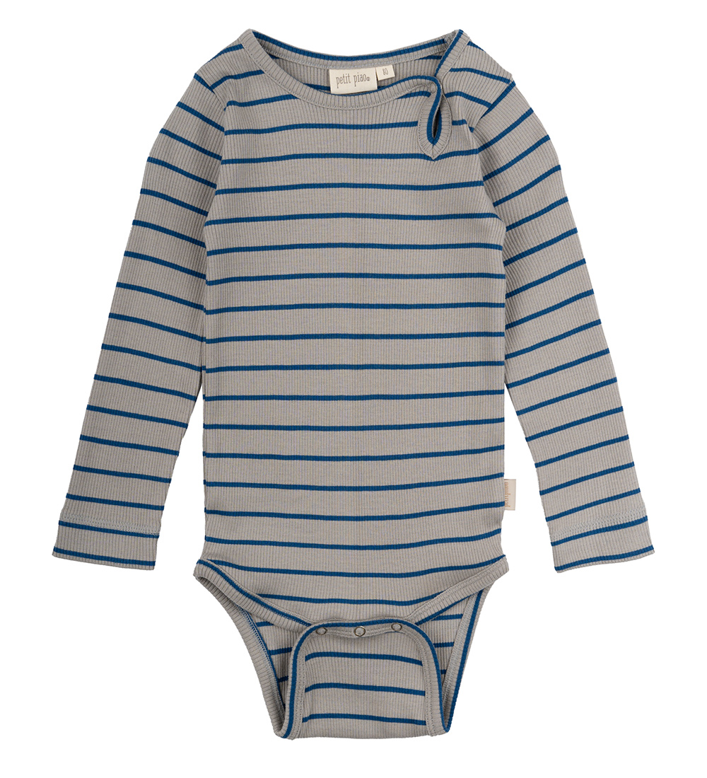 Petit Piao Samfella L/æ - Rib - Modal - Deep Kóbalt/Grey Stone