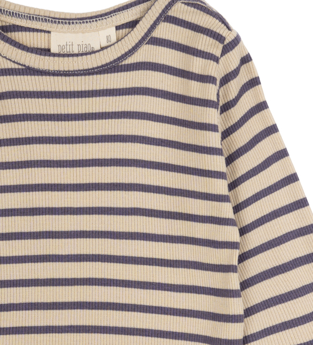 Petit Piao Blússa - Rib - Modal - Dusty Violet/Dark Off White