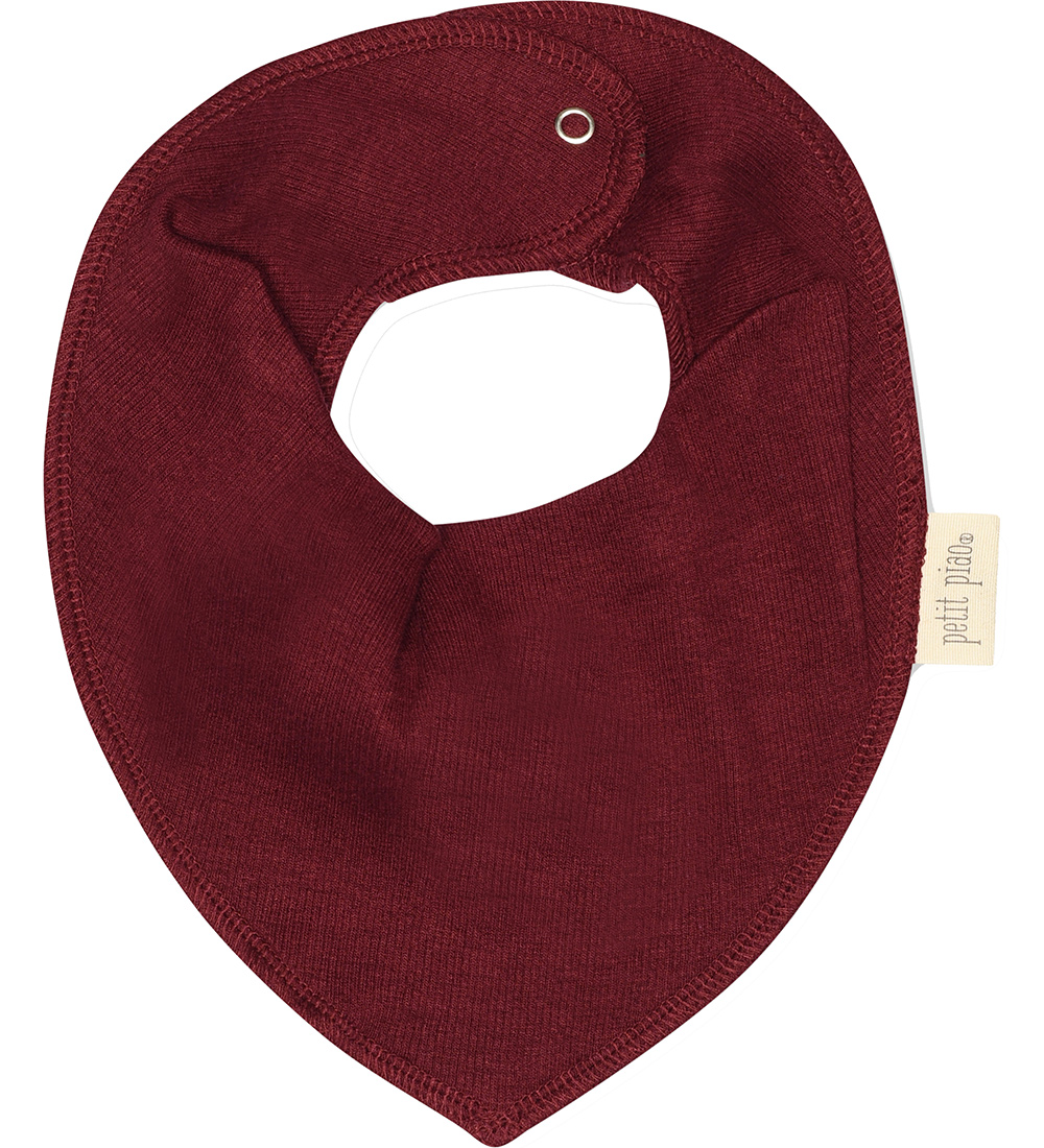 Petit Piao Teething Bib - Rib - Modal - Dark Cherry