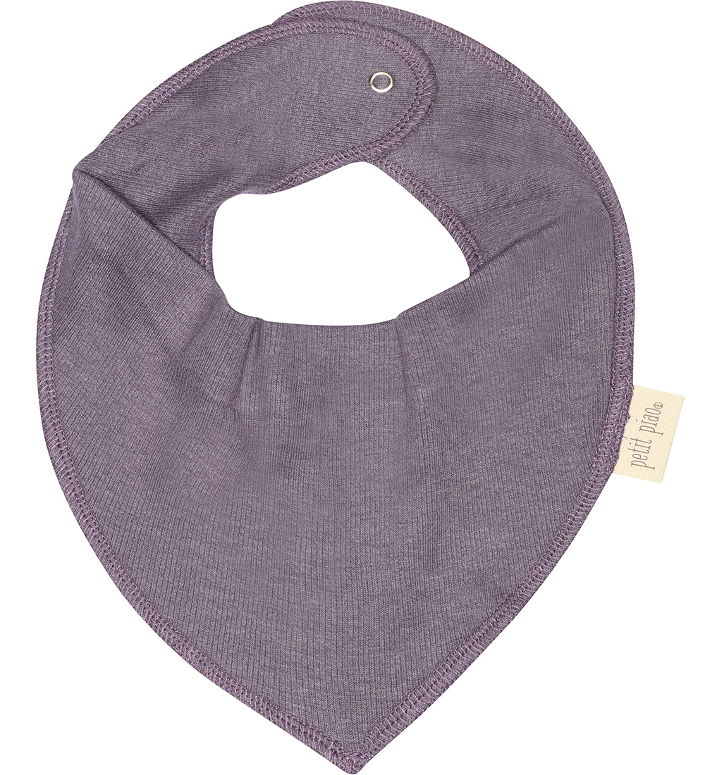 Petit Piao Teething Bib - Rib - Modal - Dusty Violet