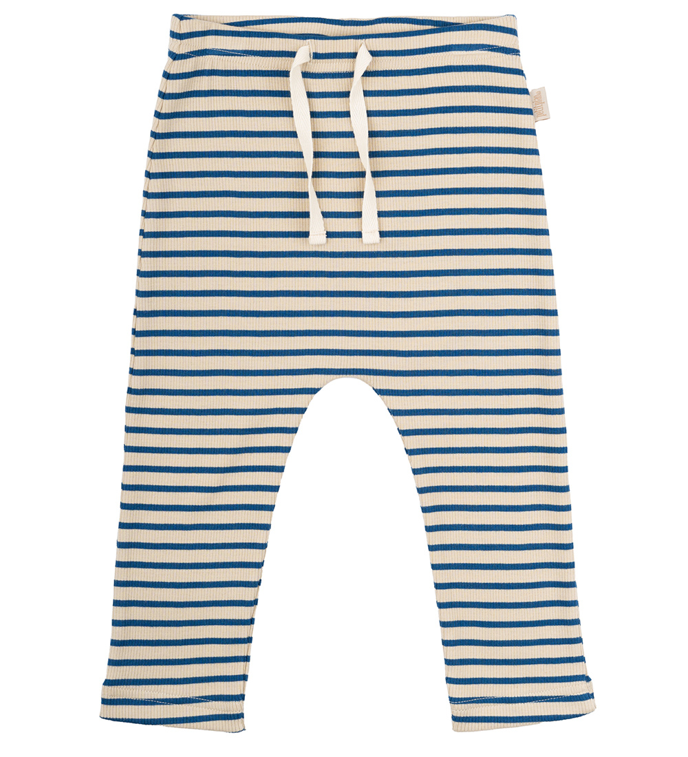Petit Piao Trousers - Rib - Modal - Deep Cobalt/Dark Off White