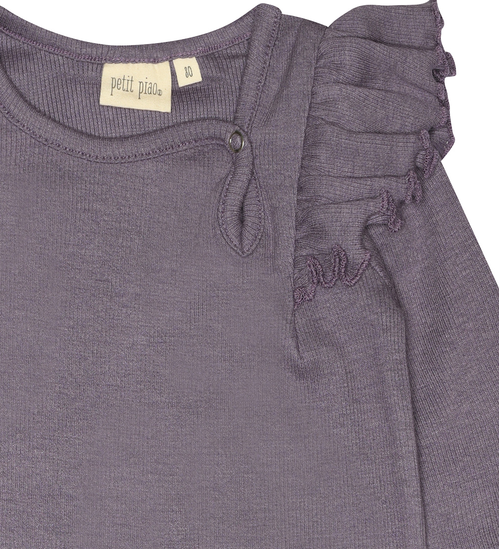 Petit Piao Bodysuit L/æ - Rib - Modal - Dusty Violet