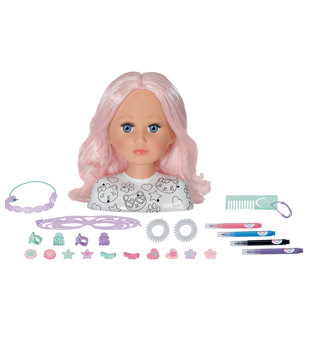 Baby Born Make-up-Kopf m. Accessoires - Schwester Styling Künstl