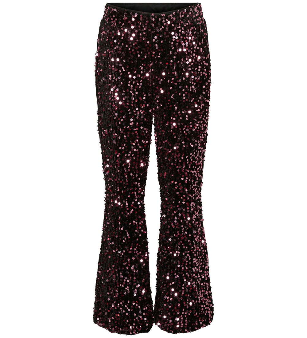 Vero Moda Girl Trousers - VmBella - Black/Rose Gold Sequins