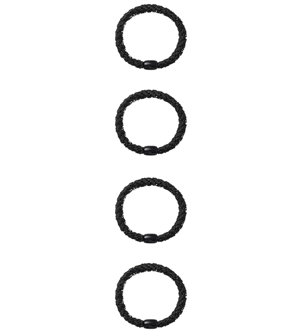 Name It Elastic Hair Bands - 4-Pack - NkfAcc-Arise - Black/W. Gl