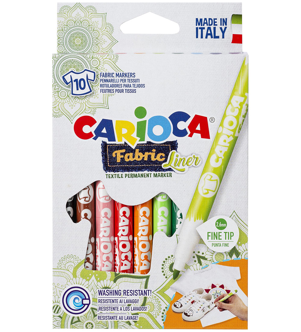 Carioca Fabric markers - 10 pcs - Multicolour