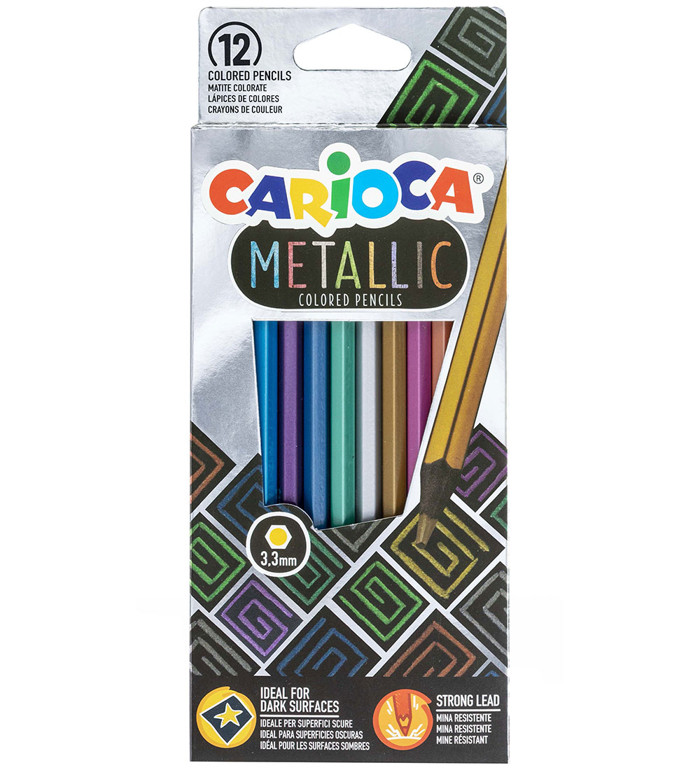 Carioca Colouring Pencils - 12 pcs - Metallic