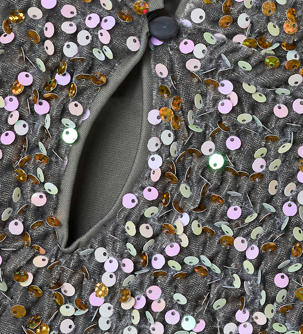 Name It Blouse - NkfRunica - Granite Grey/Gold w. Sequins
