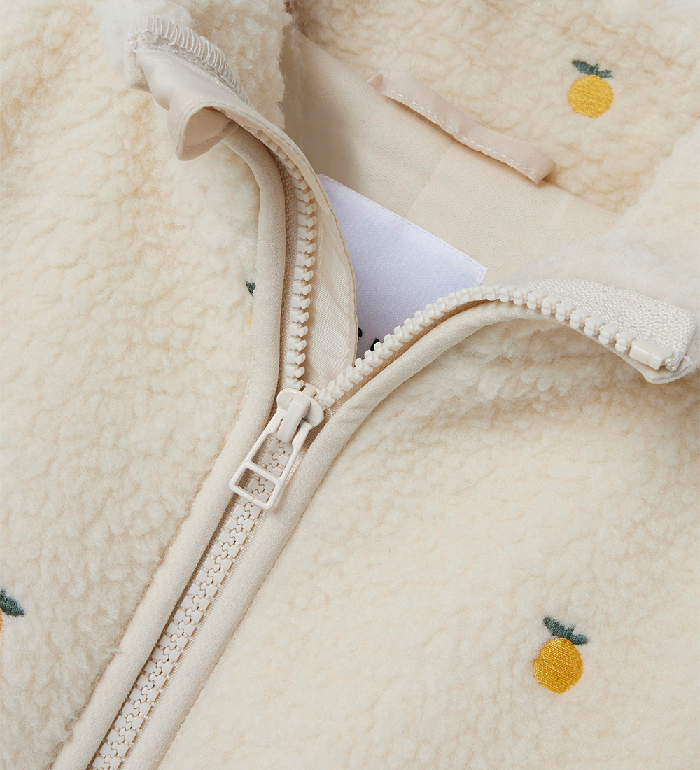 Name It Fleece Jacket - NmnMagot - Fog/Oranges